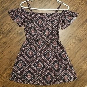 Cold Shoulder Paisley Mini Dress